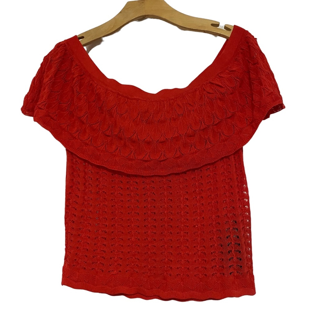 Guess Crochet Off The Shoulder Top